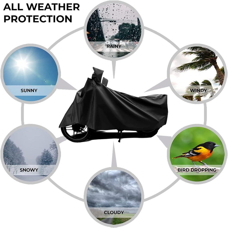 Autofy Universal Bike Cover UV Protection & Dustproof Bike Body Cover for Two Wheeler Bike Scooter Scooty Activa (Black) - Image 4