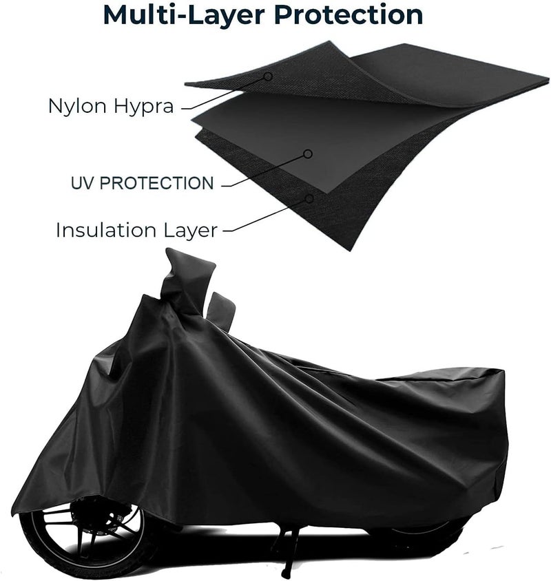 Autofy Universal Bike Cover UV Protection & Dustproof Bike Body Cover for Two Wheeler Bike Scooter Scooty Activa (Black) - Image 2