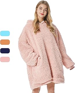 Felicigeely Felicigeely Ã‚Â Wearable Fleecehug Hoodie Blanket ,Oversized Blanket Sweatshirt,Soft Warm Reversible Hooded Sweatshirt  - Image 1