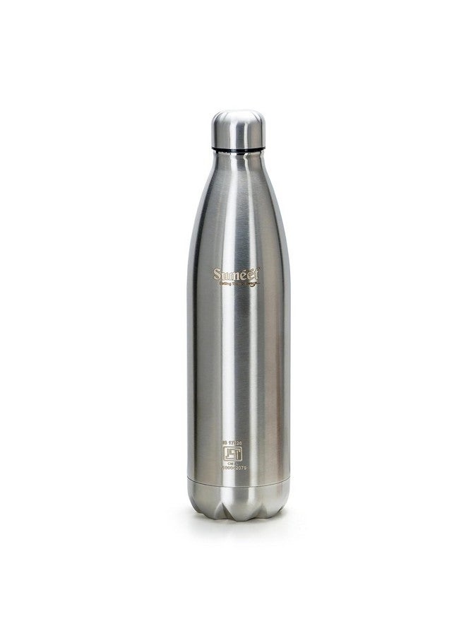 Sumeet Thermo1000 Stainless Steel 24 Hours Hot & Cold ISI Certified Double Walled Leak Proof Vacuum Flask/Water Bottle for Office/School/College/Gym/Picnic/Home/Trekking- 1000ml, Silver - Image 1