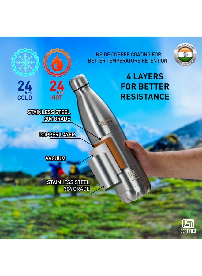 Sumeet Thermo1000 Stainless Steel 24 Hours Hot & Cold ISI Certified Double Walled Leak Proof Vacuum Flask/Water Bottle for Office/School/College/Gym/Picnic/Home/Trekking- 1000ml, Silver - Image 3