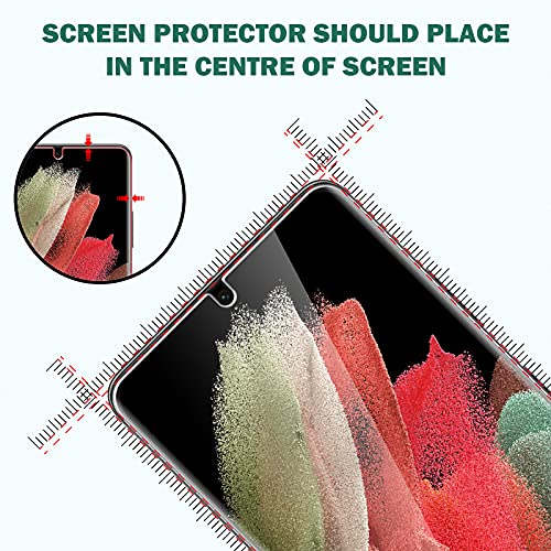 EGV 3 Pack Screen Protector Compatible for Samsung Galaxy S21 Ultra 6.8-inch, HD Clear Flexible Film, Positioning Tool, Support Fingerprint, Bubble Free, Model No. ZU - Image 3