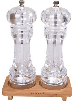 Bambum Varela - Set of 2 Salt-Pepper Grinders, Transparent Large 