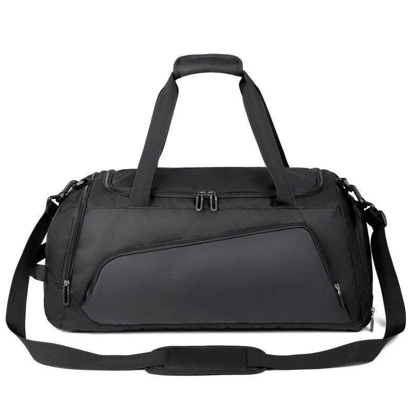 Gym Bag for Men and Women Sports Duffle Bag Travel Backpack Weekender Overnight Bag With Shoes Compartment and Wet Pocket Black