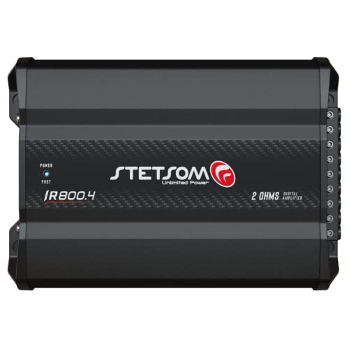 Stetsom IR 800.4 Compact 2 Ohms Digital Multi Channel Amplifier 800 Watts RMS 4 Channels 2Ω Stable Full Range HD Sound Quality Car Stereo MD Crossover HPF LPF Bass Boost Front Rear Bridge Speakers - Image 1