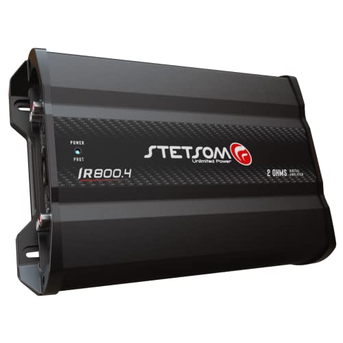 Stetsom IR 800.4 Compact 2 Ohms Digital Multi Channel Amplifier 800 Watts RMS 4 Channels 2Ω Stable Full Range HD Sound Quality Car Stereo MD Crossover HPF LPF Bass Boost Front Rear Bridge Speakers - Image 2
