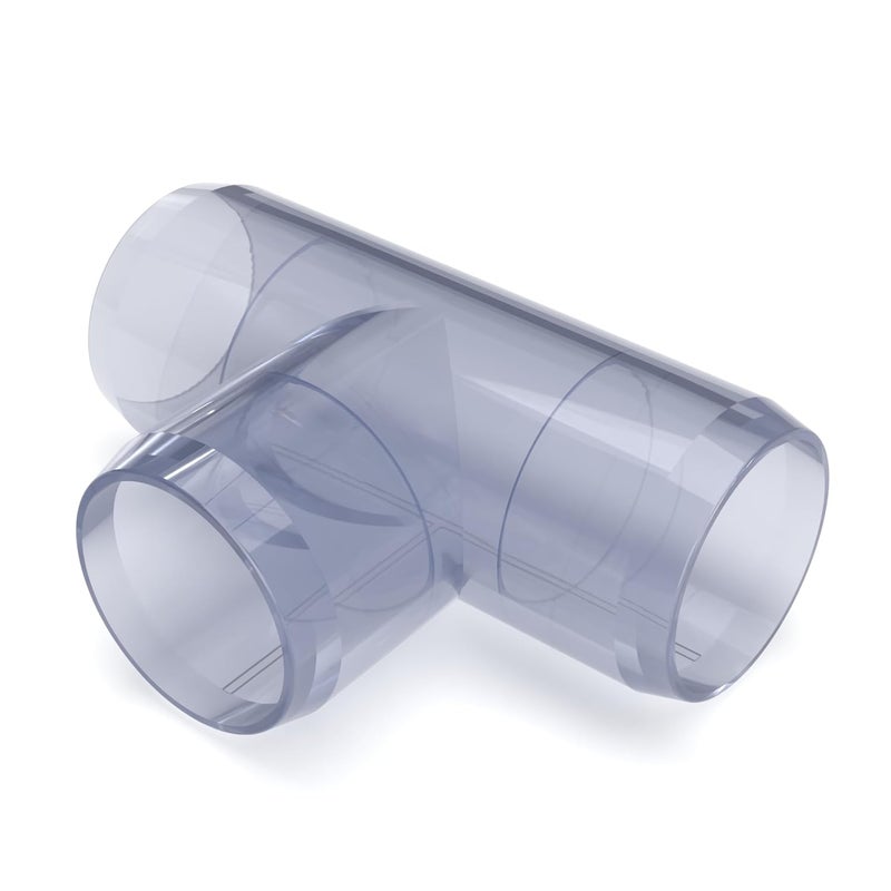 FORMUFIT F034TEE-UV Tee PVC Fitting, Furniture Grade, 3/4" Size, Clear - Image 1