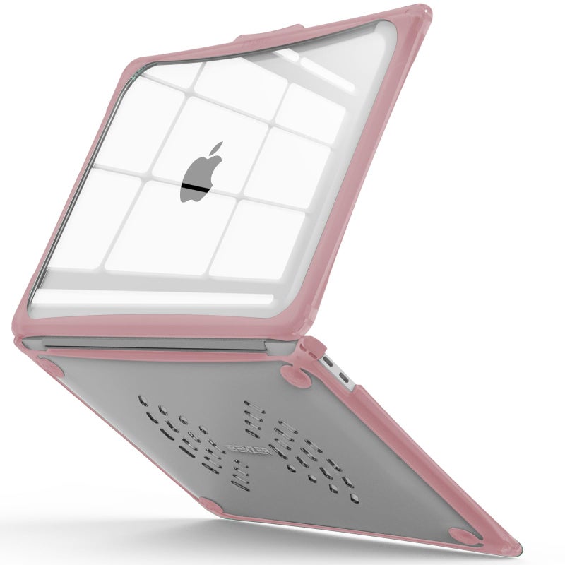 IBENZER Hexpact Compatible with MacBook Air 13 Inch Case 2022 2021 2020 M1 A2337 A2179 A1932, Heavy Duty Protective Case with Screen Lock for Mac Air 13 with Touch ID, Pinkish, AT13-PKSH - Image 1