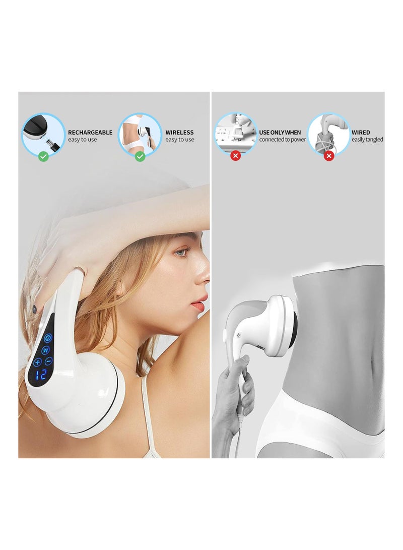 KASTWAVE Cordless Body Massager, Handheld Sculpting Machine Portable Massager Device  with 9 Skin-Friendly Pads Muscle Relaxation Massager Portable Sculpting Tool for Toning Belly, Legs, Arms, & Thighs - Image 2
