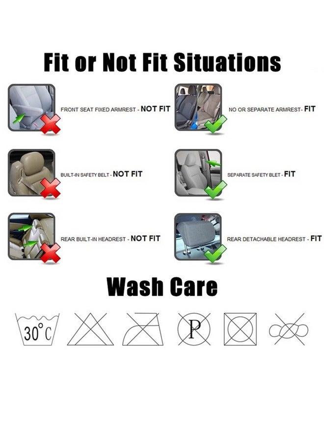 Loquat Red Car Seat Covers Full Set - Front Bucket with Split Bench for Cars, Red Full Washable Set Seat Protectors, Universal Fit, 9pcs - Image 4