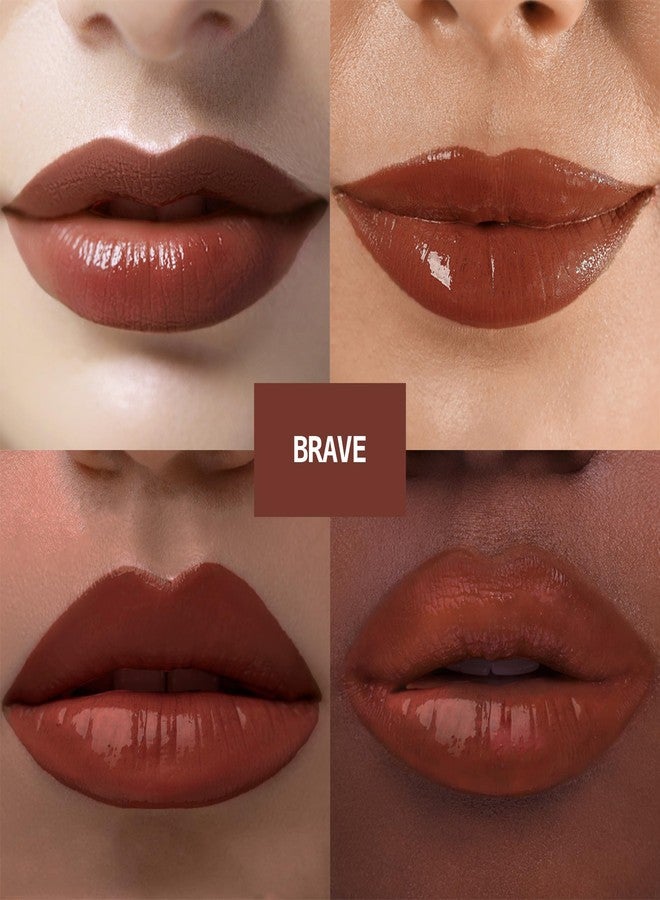 Ruby Kisses Lip Vinyl Tint - High-Pigment, Transfer-Proof, Smudge-Proof Liquid Lipstick, Soft-Satin Shine, Lightweight Makeup, Long-Lasting Lip-gloss, Full Coverage Color (BRAVE, 2.8mL) - Image 3