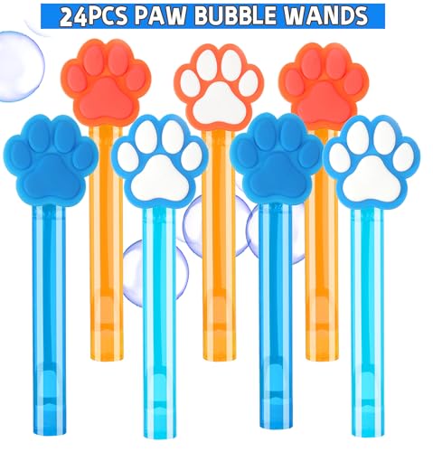 PLOUGVI 24Pcs Blue Orange Dog Paw Bubble Wands for Kids Paw Party Favors Supplies Decorations Pinata Goodie Bag Stuffers Classroom Prizes - Image 5