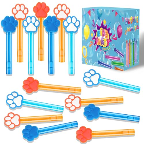 PLOUGVI 24Pcs Blue Orange Dog Paw Bubble Wands for Kids Paw Party Favors Supplies Decorations Pinata Goodie Bag Stuffers Classroom Prizes - Image 1