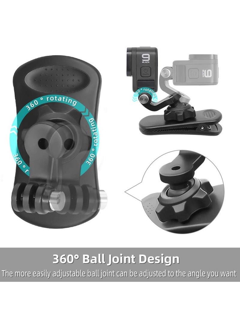 Backpack Strap Mount Quick Clip for Camera, 360° Rotation Clamp Hero 11 10 9 8 7 6, fusion and DJI Osmo Action 3 2, AKASO Campark Crosstour Cameras - Image 2