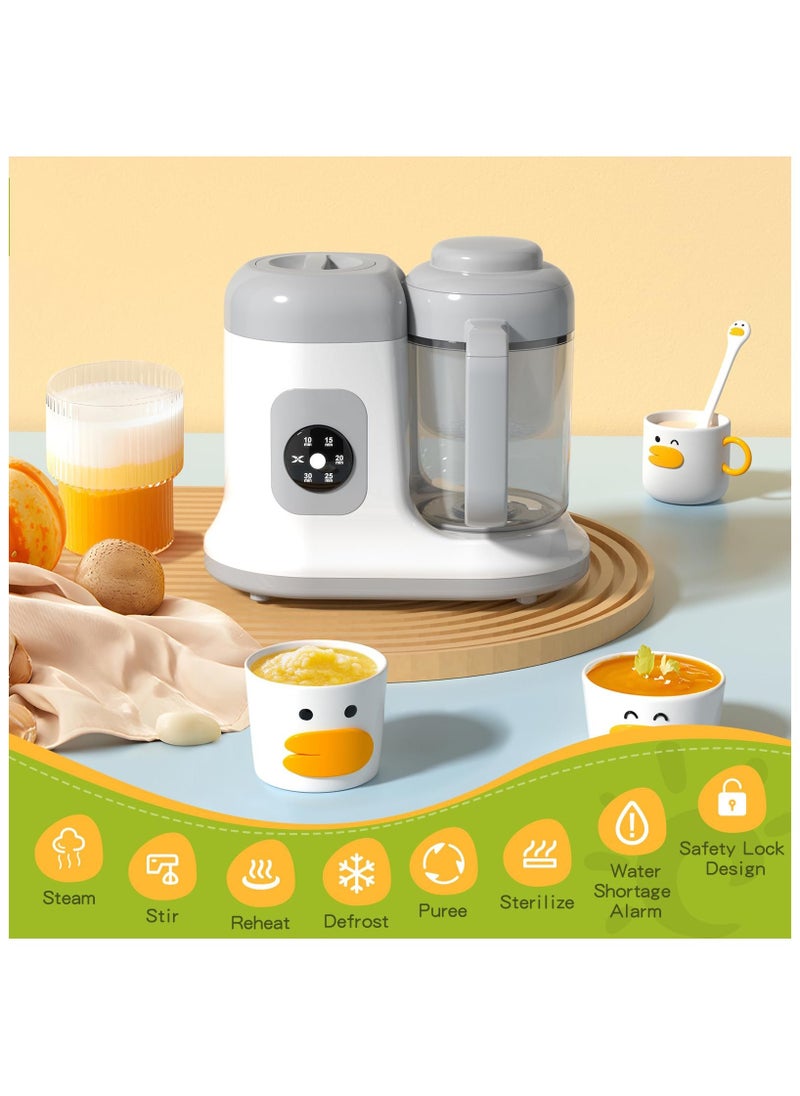 Baby Food Maker - One Button Rotate & Press Control, Baby Food in Minutes, Processor Steamer Puree Blender, Auto Cooking & Stirring, Healthy Homemade Food for Infants & Toddlers, White  - Image 2