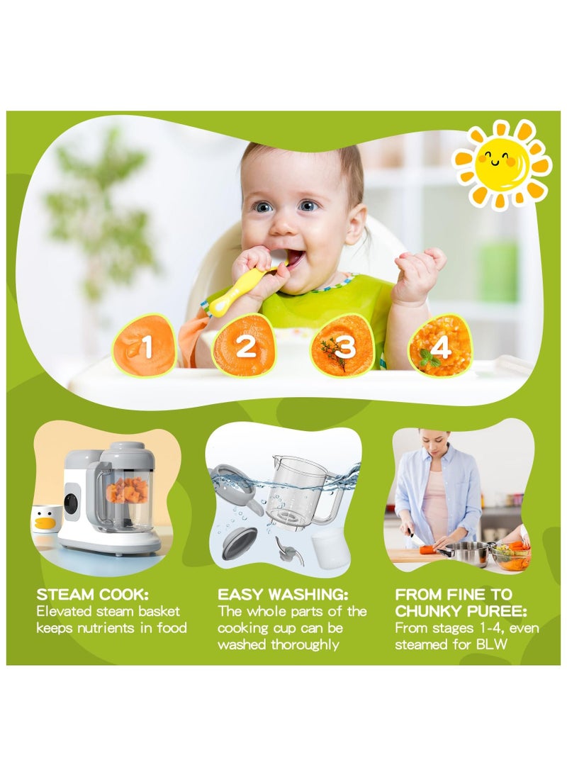 Baby Food Maker - One Button Rotate & Press Control, Baby Food in Minutes, Processor Steamer Puree Blender, Auto Cooking & Stirring, Healthy Homemade Food for Infants & Toddlers, White - pzsku/Z13158F4F94B8840642ADZ/45/_/1730270548/b70c1ba2-7d6b-4cc5-bb85-f8296fbde49c