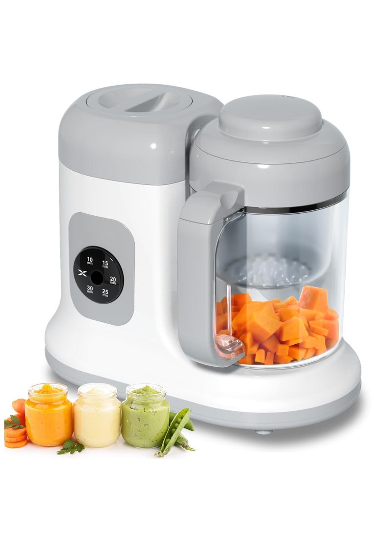 Baby Food Maker - One Button Rotate & Press Control, Baby Food in Minutes, Processor Steamer Puree Blender, Auto Cooking & Stirring, Healthy Homemade Food for Infants & Toddlers, White  - Image 1