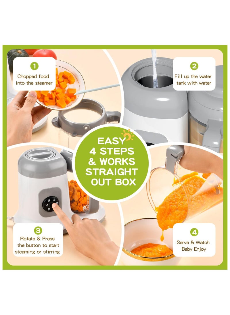Baby Food Maker - One Button Rotate & Press Control, Baby Food in Minutes, Processor Steamer Puree Blender, Auto Cooking & Stirring, Healthy Homemade Food for Infants & Toddlers, White  - Image 5
