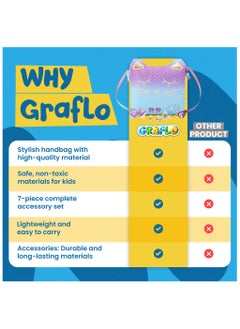 GRAFLO GRAFLO Mermaid Purse for Girls with Dress-Up Jewelry – 6PCS Pretend Play Set Includes Glitter Shoulder Bag, Necklace, Bracelet, Clip-On Earrings – Gift for Toddlers & Kids Ages 3-8  - Image 3