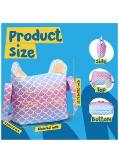 GRAFLO GRAFLO Mermaid Purse for Girls with Dress-Up Jewelry – 6PCS Pretend Play Set Includes Glitter Shoulder Bag, Necklace, Bracelet, Clip-On Earrings – Gift for Toddlers & Kids Ages 3-8  - Image 4