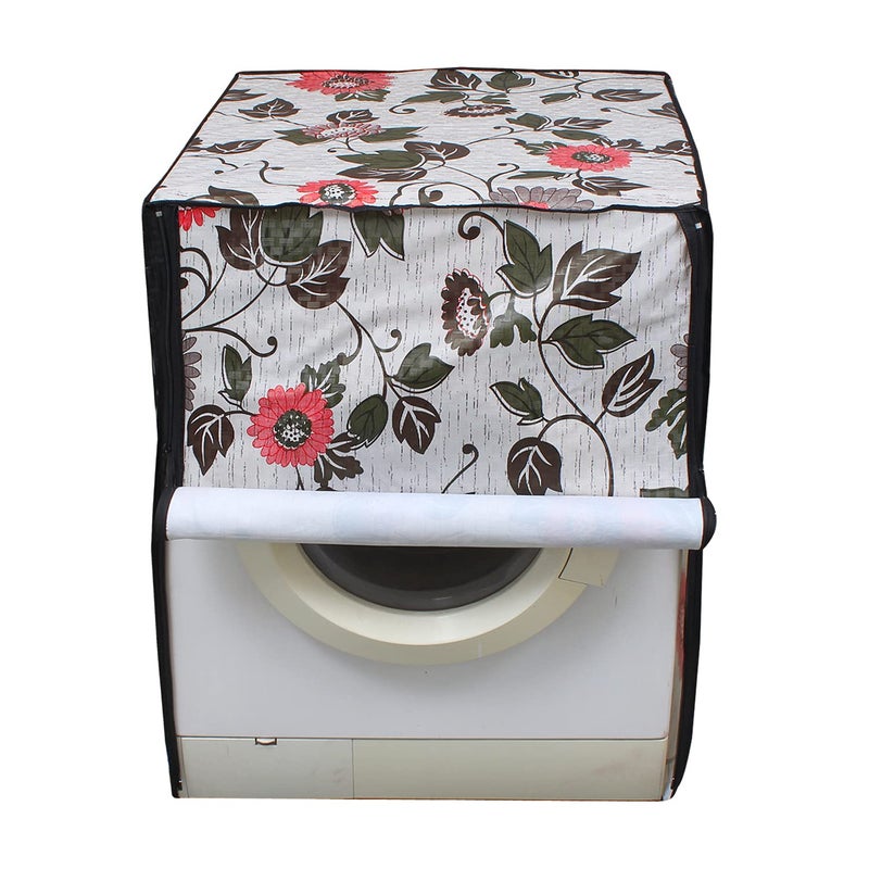 Lithara PVC Front Load Fully Automatic Washing Machine Cover For 5 Kg, 5.2 Kg, 5.5 Kg | Size : 53.34 X 53.34 X 83.32 Cm | (Multicolor Design21) - Image 5