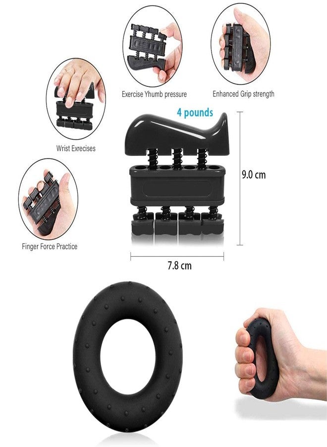 COFIEX Adjustable Hand Grip Strengthener Kit (5PC Set) | 5-60kg Resistance Hand Gripper, Finger Exerciser, Grip Ring & Stress Ball | Gym/Home Workout, Rehab & Injury Recovery for Men & Women - Image 4