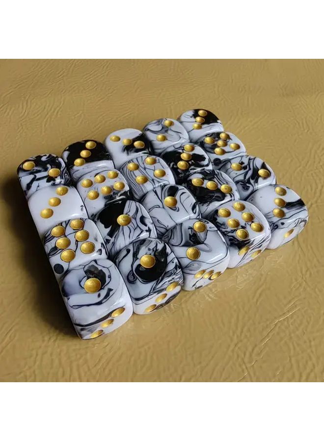 20 قطعة من النرد ثنائي اللون بالأبيض والأسود بحجم D6 لألعاب الأدوار والتعليم الرياضي - Image 1