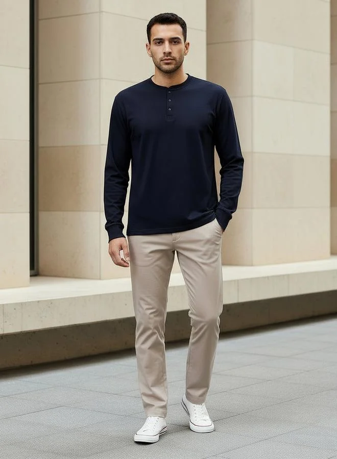 Love Pangolin Love Pangolin Men Henley Neck T-shirt