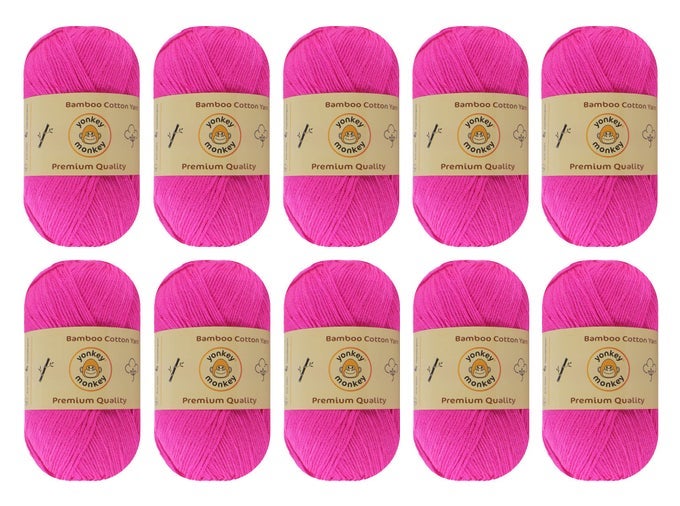 10PACK OF 500 GRAMS YARN 70 RAYON DERIVED FROM BAMBOO 30 COTTON LIGHT ROSE 9021