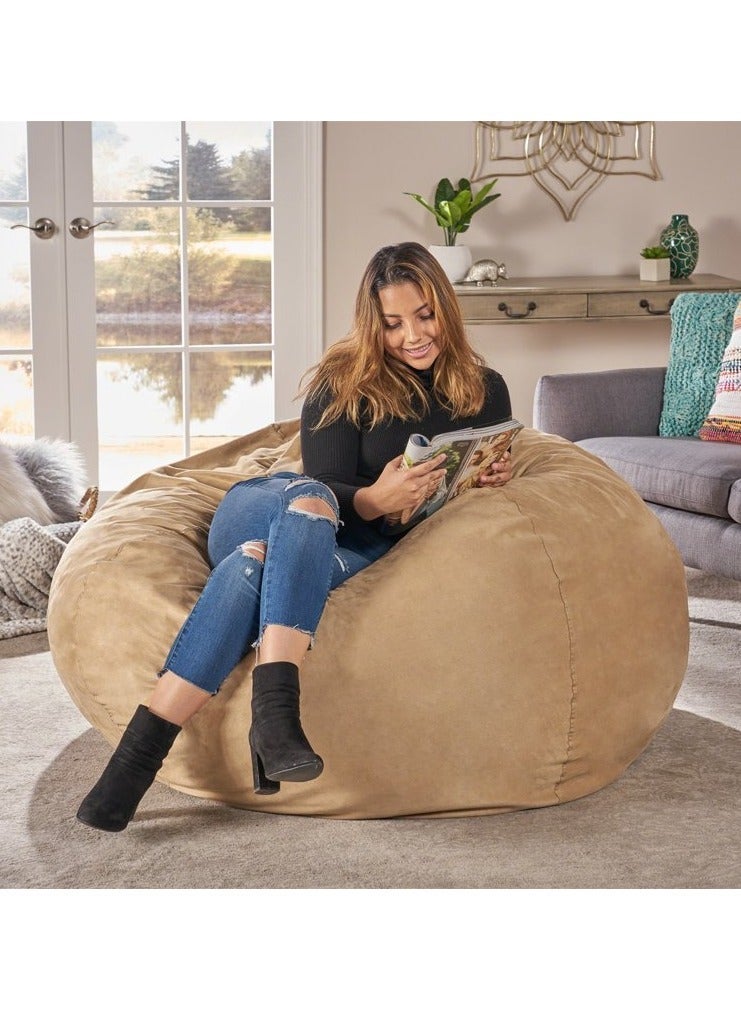 Comfy كيس حبوب الفاصولياء الناعم المريح الكلاسيكي باللون البيج للبالغين مع حشوة من حبوب الفاصولياء البكر - Image 2