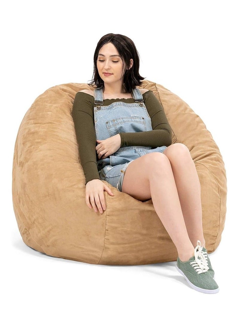 Comfy كيس حبوب الفاصولياء الناعم المريح الكلاسيكي باللون البيج للبالغين مع حشوة من حبوب الفاصولياء البكر - Image 3