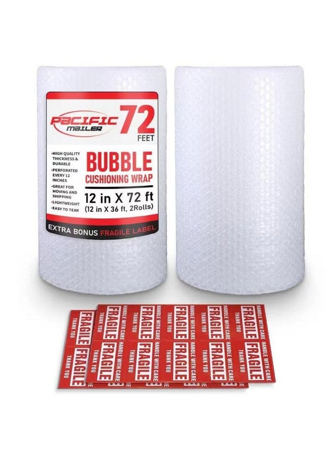 باسيفيك ميلر غلاف توسيد فقاعي باسيفيك ميلر 5/16 بوصة × 12 بوصة × 72 قدم إجمالي [2 لفتان من 36 قدمًا] غلاف توسيد فقاعي لتعبئة اللوازم المتحركة مثقوبة كل 12 بوصة - Image 1