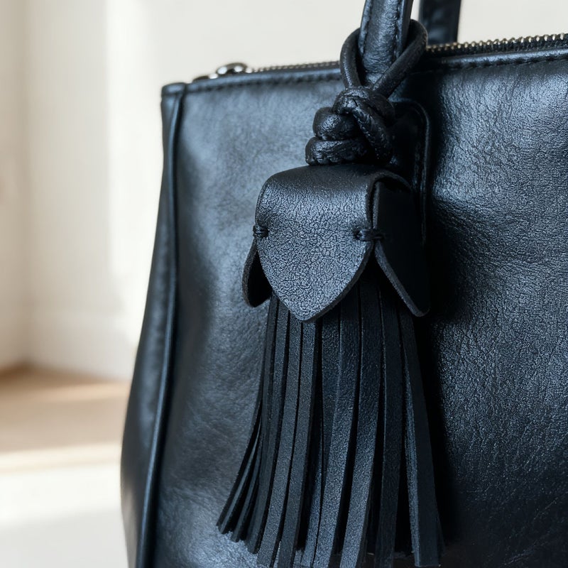Brown Leather Tassel Pendant Charm For Bags Keys Car - Image 4