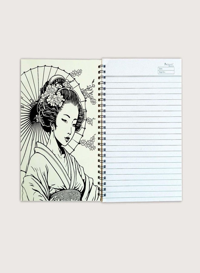 Packmate Tree Free Paper Packmate Geisha Spiral Notebook, Japanese Theme, Tree Free Paper, Lined Pages, Date & Page Number Fields - Image 3