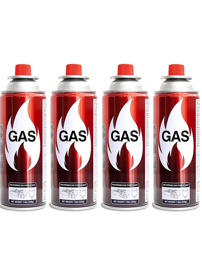 PAMCHAL Set of 4 Butane Gas Catridge for Portable Camping Stove and Picnic Stoves 