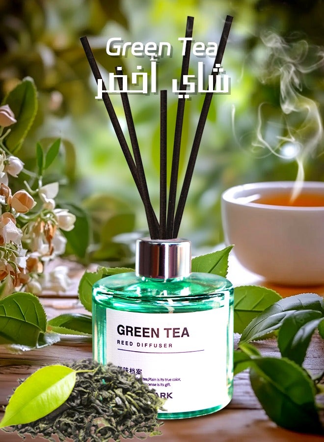 Litus Home Perfume Reed Diffuser,Green Tea(Refreshing Green Tea Breeze) Fragrance,5 Rattan Reeds,50ml - Image 1