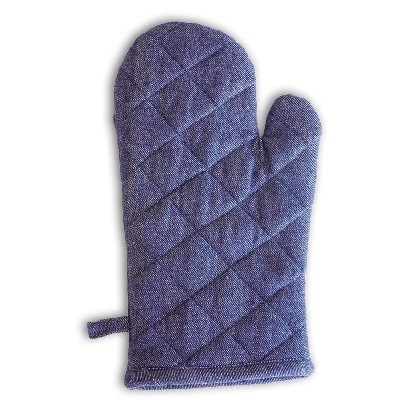 Ecotribe High Heat Resistant Oven Mitts-Polywaded Cotton Gloves-BBQ Accessories Kitchen Long Gloves, Free Size, Pack of 2, Blue - Image 2
