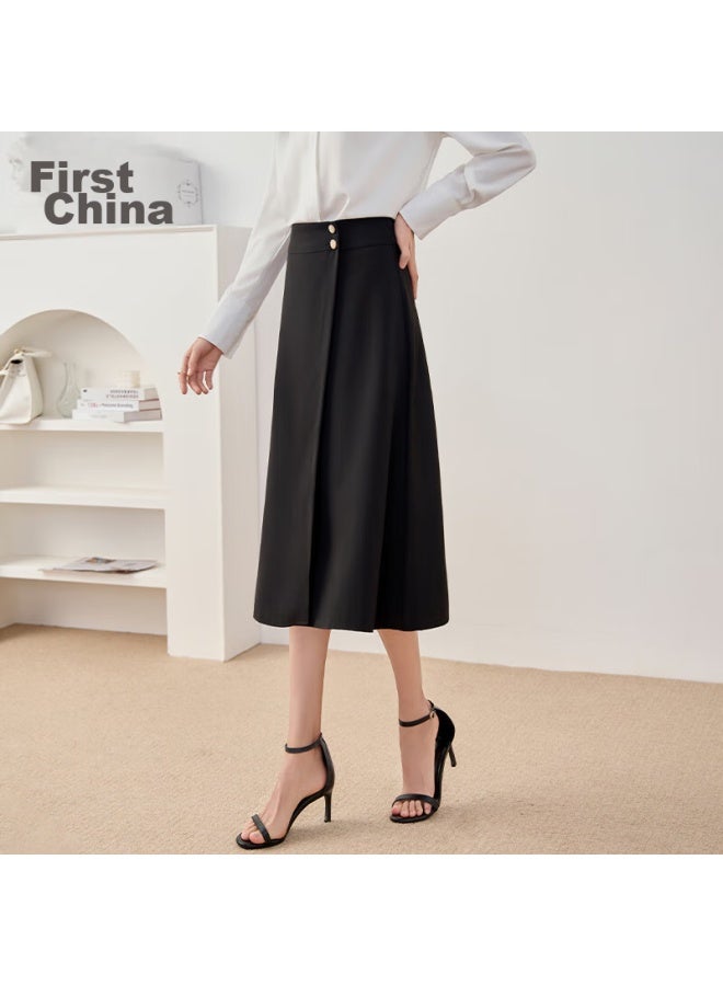 First Application Chushen Midi Skirt For Women, Retro High-waist Design, Elegant A-line Skirt For Commuting, S136b2752 - Image 2