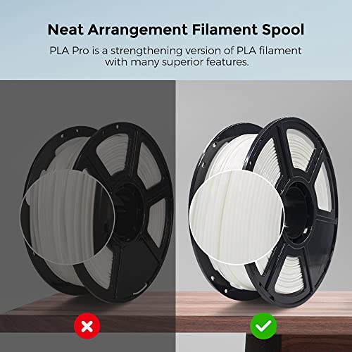 FLASHFORGE 3D Printer Filament, PLA PRO Filament 1.75mm, 1KG Spool (2.2lbs), Dimensional Accuracy +/- 0.02mm for FDM 3D Printers, Better Tenacity & No Knotting (White) - Image 4