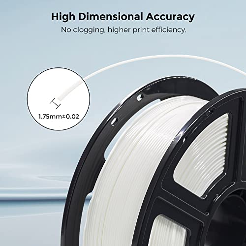 FLASHFORGE 3D Printer Filament, PLA PRO Filament 1.75mm, 1KG Spool (2.2lbs), Dimensional Accuracy +/- 0.02mm for FDM 3D Printers, Better Tenacity & No Knotting (White) - Image 5