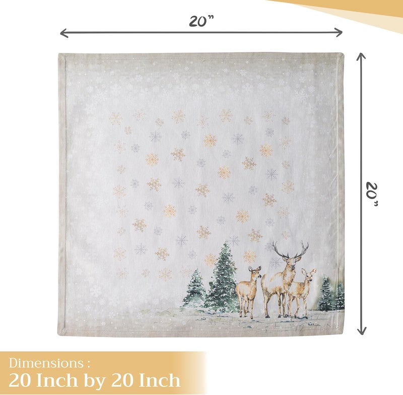 Maison d' Hermine Maison d Hermine Cloth Napkins Set of 4 100 Cotton Everyday Reusable Square Napkins Cloth Washable Dinner Party Wedding Restaurant Deer in The Woods 20 x 20 - Image 4