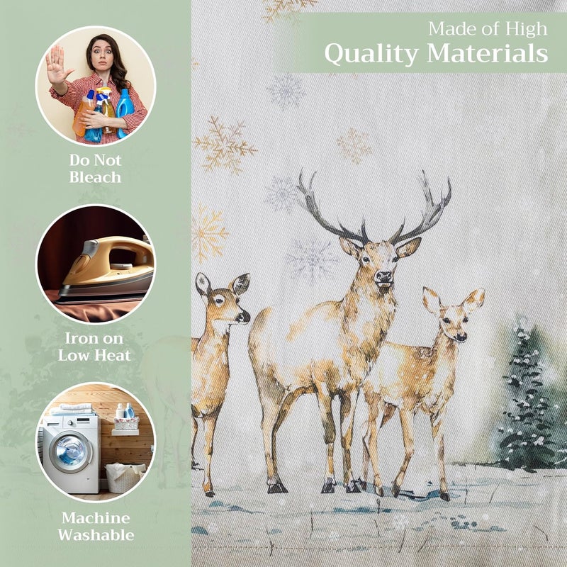 Maison d' Hermine Maison d Hermine Cloth Napkins Set of 4 100 Cotton Everyday Reusable Square Napkins Cloth Washable Dinner Party Wedding Restaurant Deer in The Woods 20 x 20 - Image 3