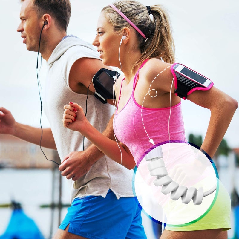 Striff 12 قطعة واقيات كابل شاحن حلزونية لحماية الأسلاك وحفظ كابل البيانات (أبيض) - Image 2