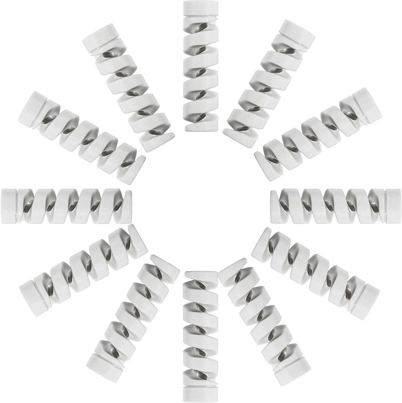 Striff 12 قطعة واقيات كابل شاحن حلزونية لحماية الأسلاك وحفظ كابل البيانات (أبيض) - Image 4