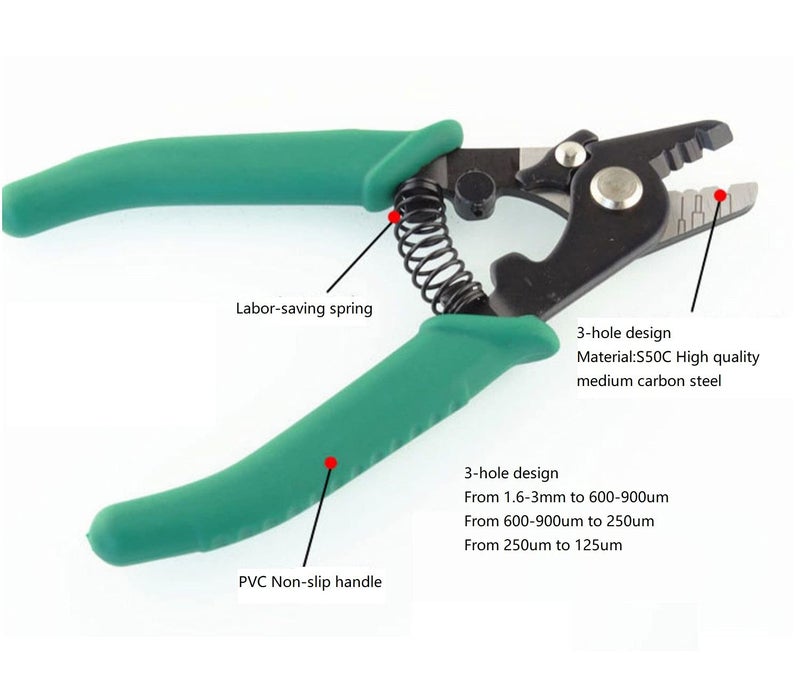 Corslet High Precision Optical Fiber Stripper 125m3mm Outer Coating Stripping ThreePort Optical Fiber Stripping Pliers - Image 5