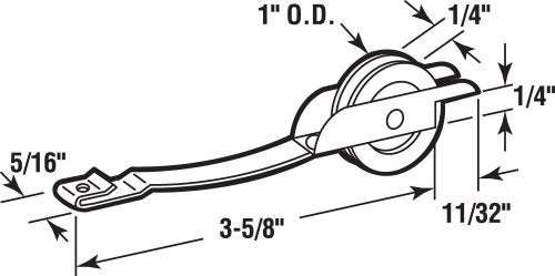 Prime-Line B 649 1 In. Nylon Sliding Screen Door Rollers, for Columbia and Una-Fit Doors (2 Pack) - Image 2