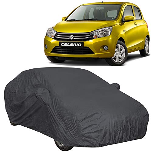 The Autostory 190 Taffeta Water Resistant Car Body Cover Compatible with Maruti Celerio with Mirror Pockets (Grey/Navy Blue) - Image 1