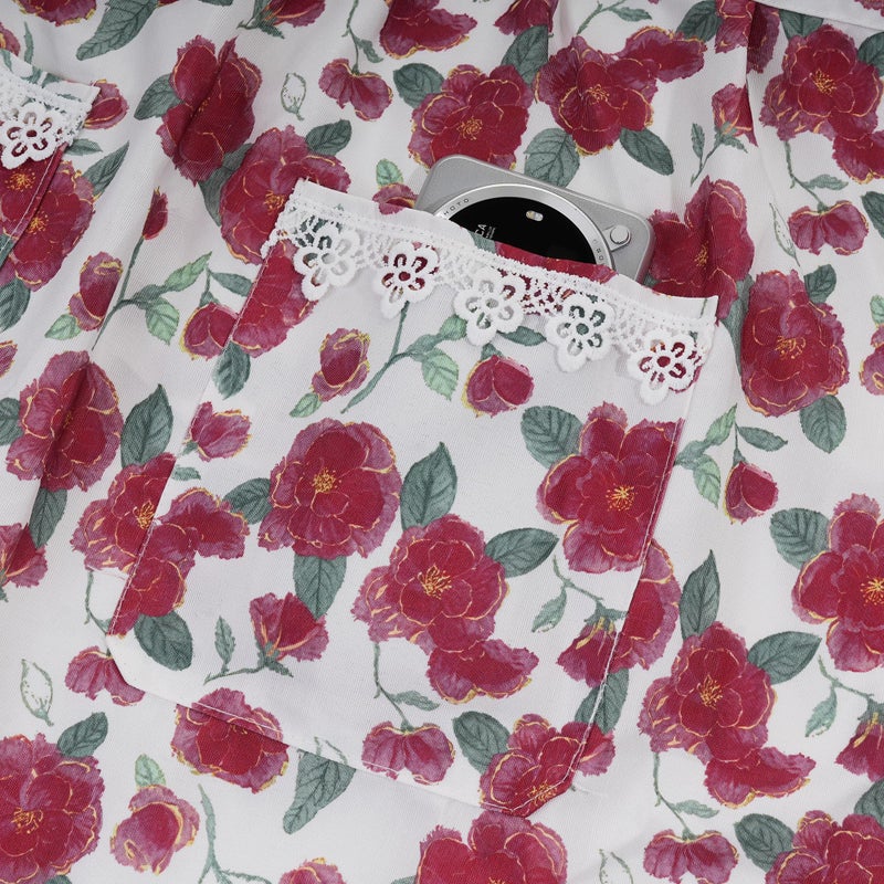 Aoomzoon Funny Aprons for Women with Pockets, Kitchen Cooking Grilling Bbq Cute Chef Apron, Mothers Day Birthday Gifts for Women (Red Floral) - Image 5