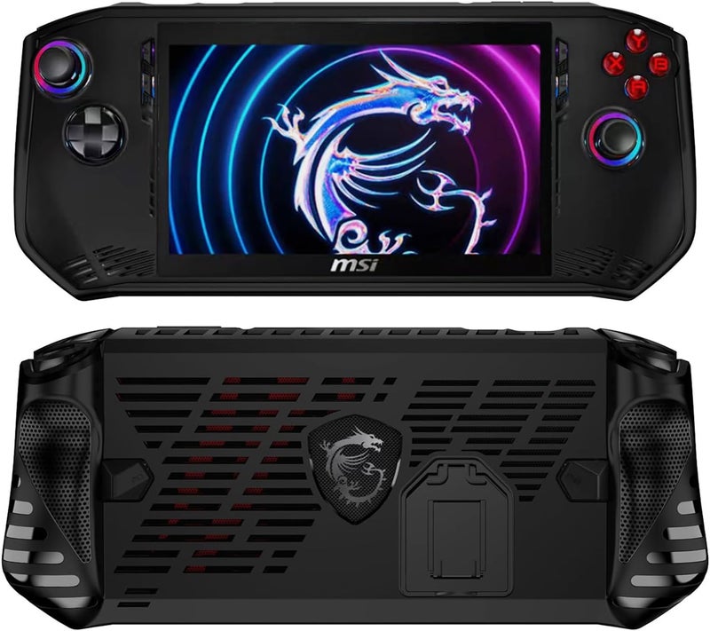 مناسب لحالة حماية MSI claw، مقوس TPU، ملحقات أجهزة اللعب المحمولة، حالة حماية مضادة للسقوط، لون أسود - Image 3