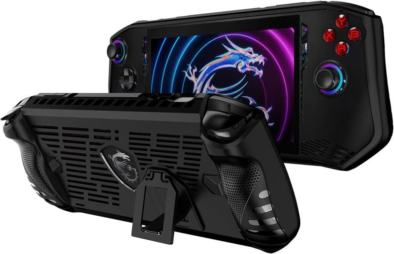 مناسب لحالة حماية MSI claw، مقوس TPU، ملحقات أجهزة اللعب المحمولة، حالة حماية مضادة للسقوط، لون أسود - Image 2